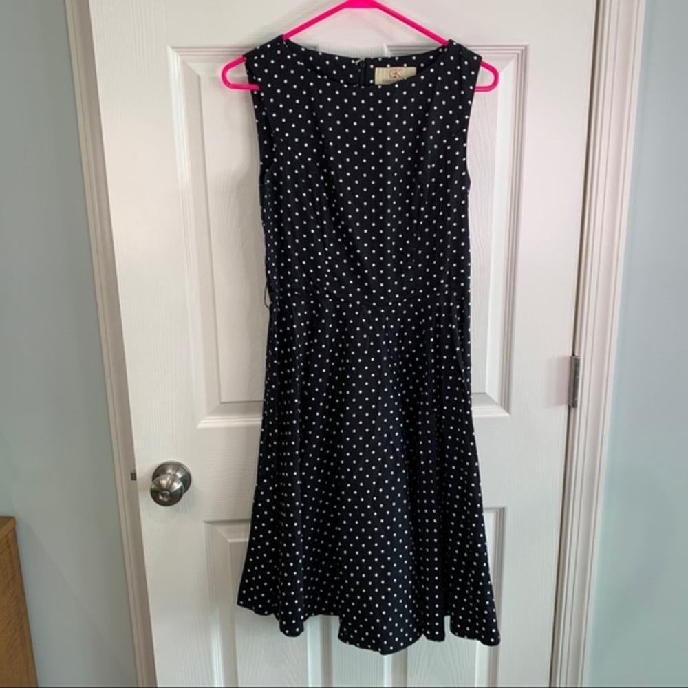 Grace Karin black & white polka dot dress modest
